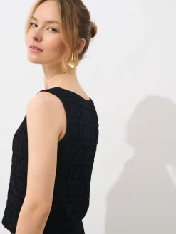 MOHITO Ażurowy top czarny New