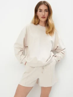 MOHITO Bawełniana beżowa bluza beu017cowy New