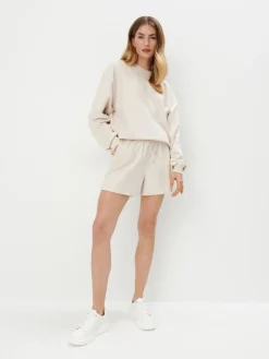 MOHITO Bawełniana beżowa bluza beu017cowy New