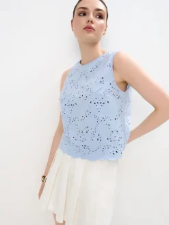MOHITO Bawełniana błękitna bluzka bu0142u0119kitny Outlet