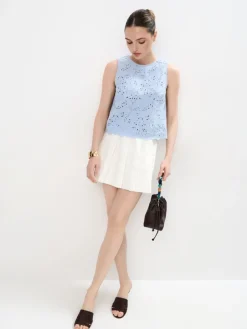 MOHITO Bawełniana błękitna bluzka bu0142u0119kitny Outlet