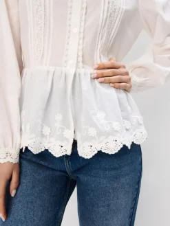 MOHITO Bawełniana bluzka biau0142y Online
