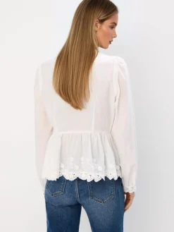 MOHITO Bawełniana bluzka biau0142y Online
