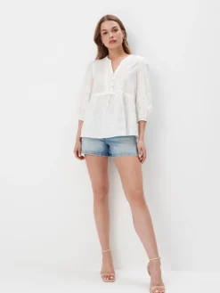 MOHITO Bawełniana bluzka biau0142y Hot