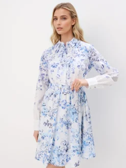 MOHITO Bawełniana koszulowa sukienka mini bu0142u0119kitny Online