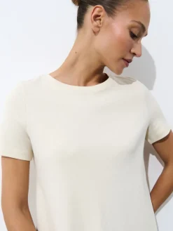 MOHITO Bawełniana kremowa sukienka mini beu017cowy Fashion