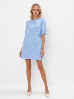 MOHITO Bawełniana niebieska sukienka mini bu0142u0119kitny Fashion