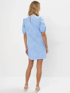 MOHITO Bawełniana niebieska sukienka mini bu0142u0119kitny Fashion