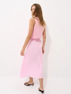 MOHITO Bawełniana różowa spódnica midi pastelowy ru00f3u017cowy Online