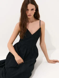 MOHITO Bawełniana sukienka maxi czarny Fashion