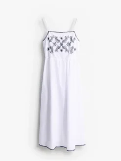 MOHITO Bawełniana sukienka midi biau0142y Clearance