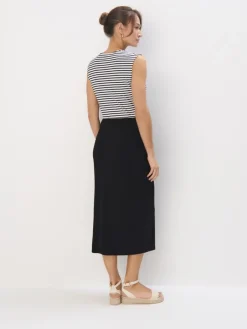 MOHITO Bawełniana sukienka midi w paski biau0142y Outlet