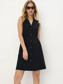 MOHITO Bawełniana sukienka mini czarny Fashion