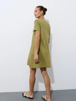 MOHITO Bawełniana sukienka mini zielony Sale