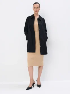 MOHITO Bawełniany trencz czarny Fashion
