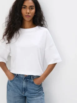 MOHITO Bawełniany t-shirt biau0142y Clearance