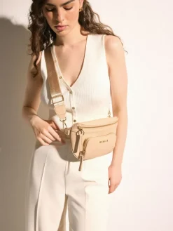 MOHITO Beżowa saszetka typu nerka beu017cowy Best