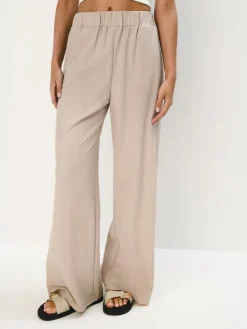 MOHITO Beżowe spodnie wide leg beu017cowy Online