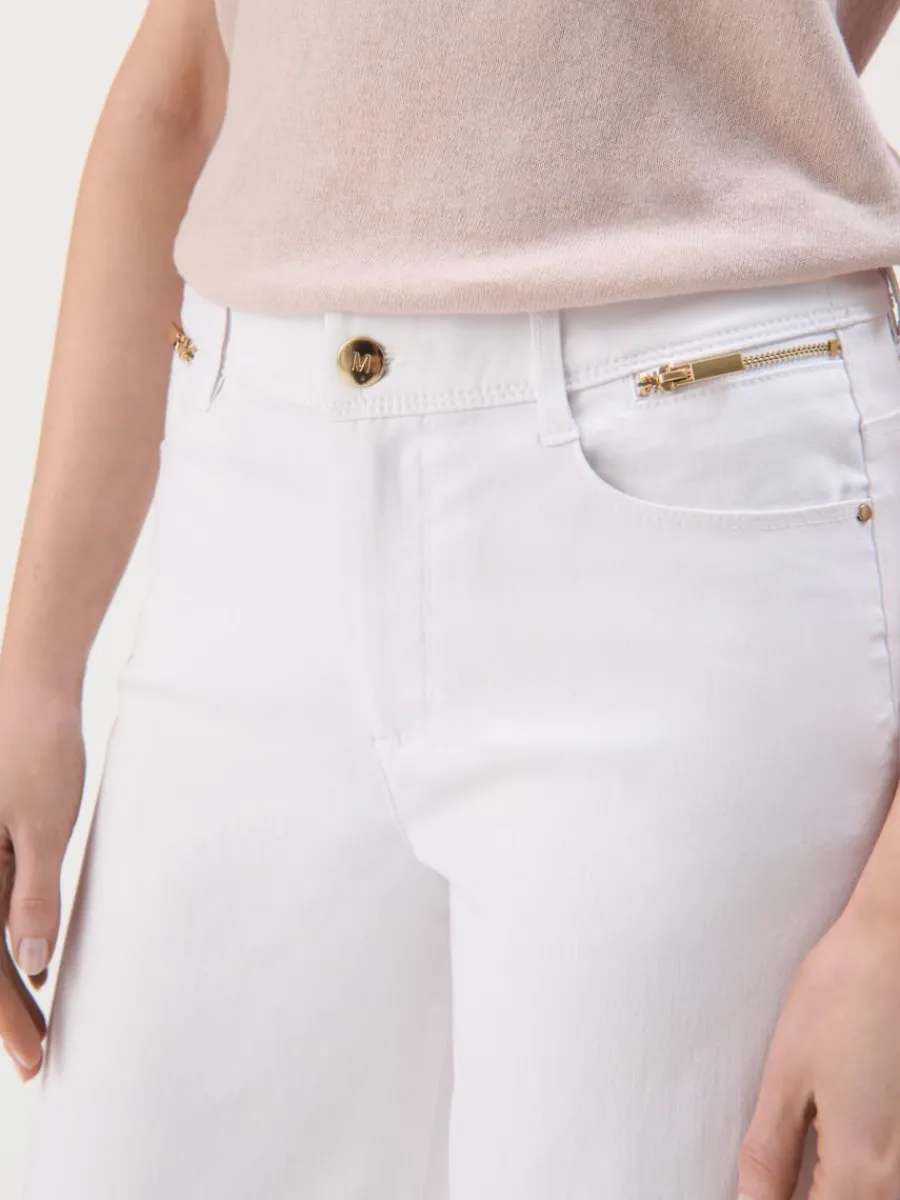 MOHITO Białe spodnie z szeroką nogawką biau0142y Outlet