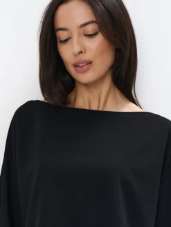 MOHITO Bluza z dekoltem w łódkę czarny Fashion