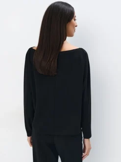 MOHITO Bluza z dekoltem w łódkę czarny Fashion