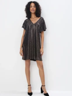 MOHITO Błyszcząca sukienka mini oversize zu0142oty Sale