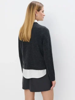 MOHITO Ciemno sweter ze wstawką koszulową szary Discount
