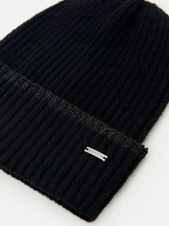MOHITO Czapka beanie z ozdobnym wykończeniem czarny Hot