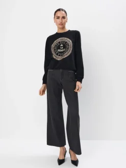 MOHITO Czarna bluza z bawełną czarny New