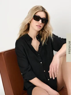 MOHITO Czarna koszula z wiskozą czarny Hot