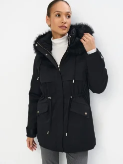 MOHITO Czarna kurtka parka czarny Best