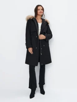 MOHITO Czarna kurtka parka czarny New