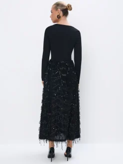 MOHITO Czarna sukienka maxi czarny New