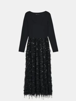 MOHITO Czarna sukienka maxi czarny New