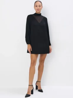 MOHITO Czarna sukienka mini z wiązaniem czarny Fashion