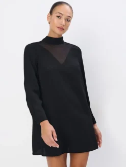 MOHITO Czarna sukienka mini z wiązaniem czarny Fashion
