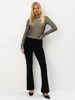 MOHITO Czarne spodnie flare czarny Fashion