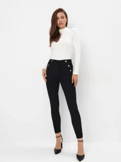 MOHITO Czarne spodnie skinny czarny Fashion