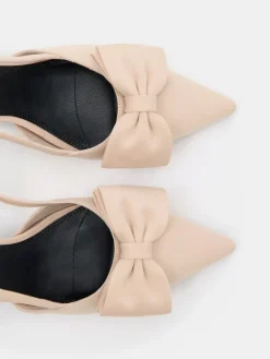 MOHITO Czółenka z kokardką beu017cowy Fashion