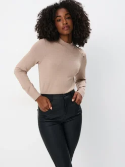 MOHITO Dopasowany beżowy sweter beu017cowy Discount