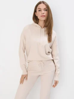 MOHITO Dzianinowa kremowa bluza z kapturem beu017cowy Discount