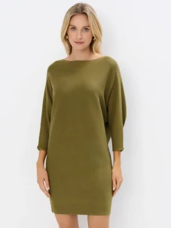 MOHITO Dzianinowa sukienka mini khaki Outlet