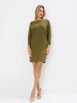 MOHITO Dzianinowa sukienka mini khaki Outlet