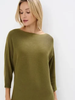 MOHITO Dzianinowa sukienka mini khaki Outlet