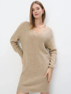 MOHITO Dzianinowa sukienka mini beu017cowy Online