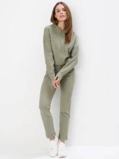 MOHITO Dzianinowa zielona bluza z kapturem oliwkowy Fashion