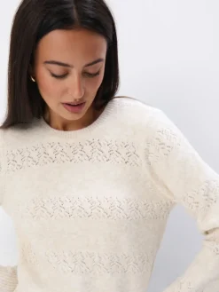MOHITO Dzianinowy sweter kremowy Outlet
