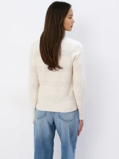 MOHITO Dzianinowy sweter kremowy Outlet