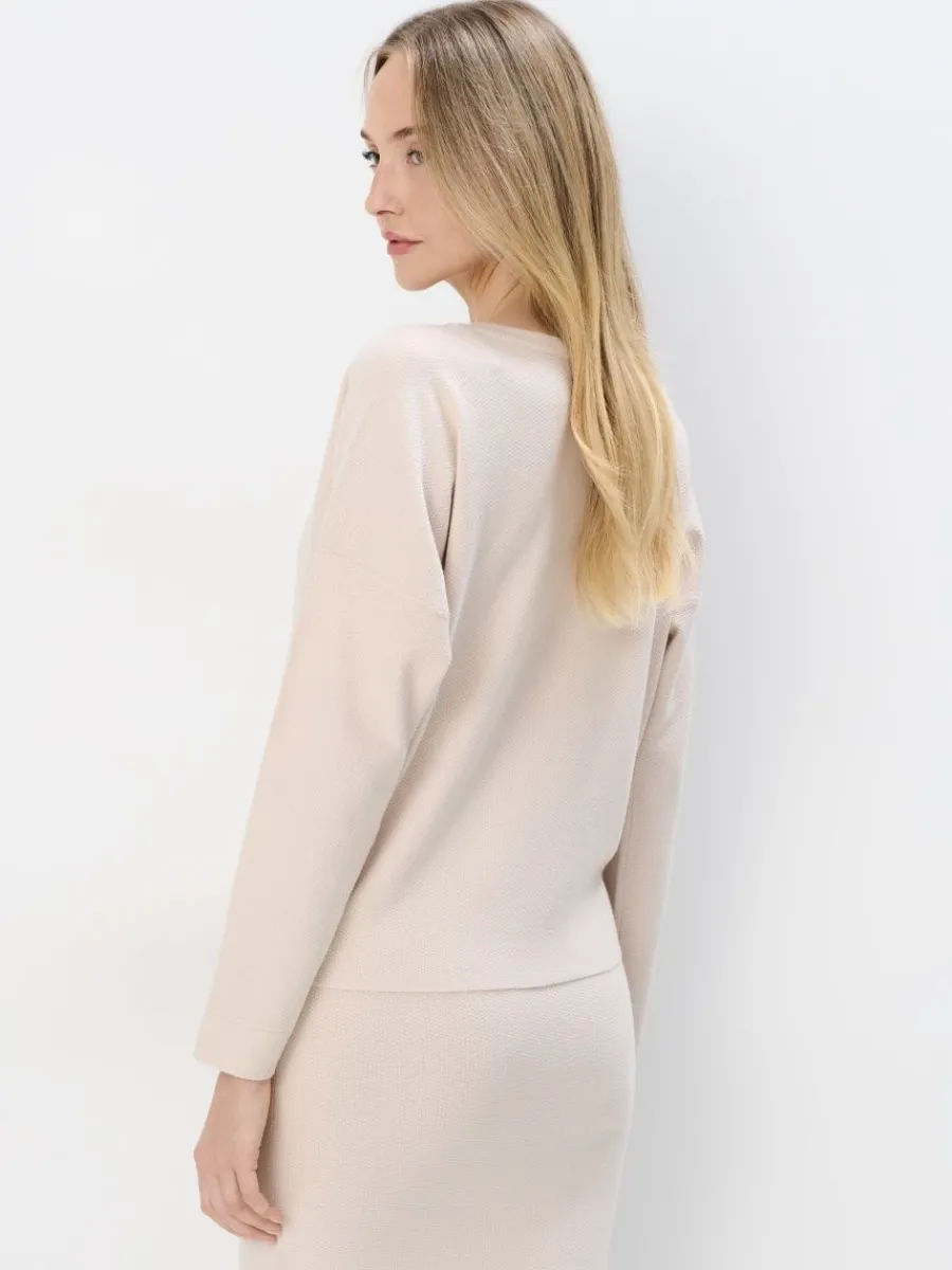 MOHITO Dzianinowy kremowy sweter beu017cowy Fashion
