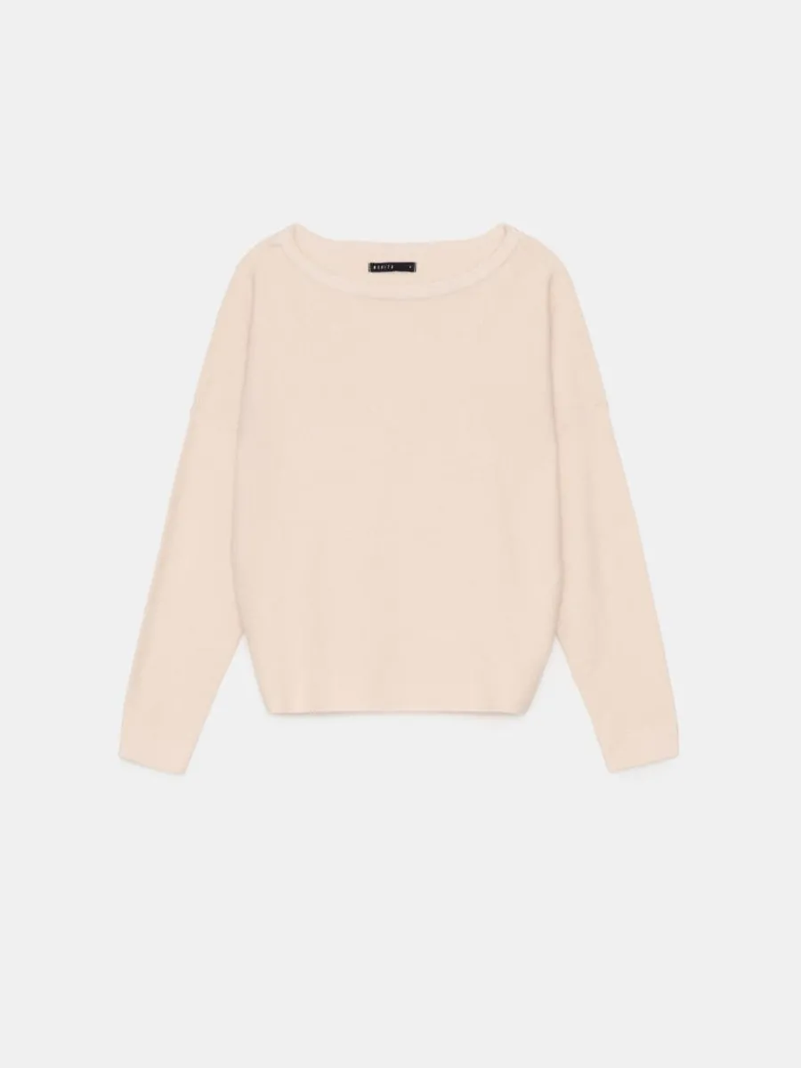 MOHITO Dzianinowy kremowy sweter beu017cowy Fashion